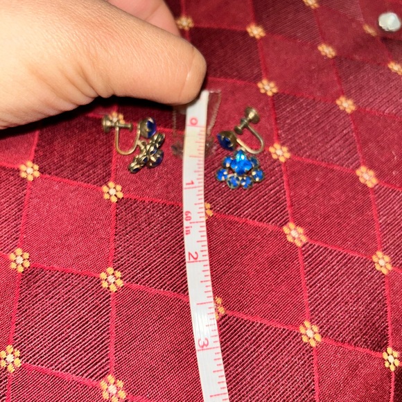 Screw Back Earrings, Screw On Earrings, Royal Blue earrings - Picture 2 of 11